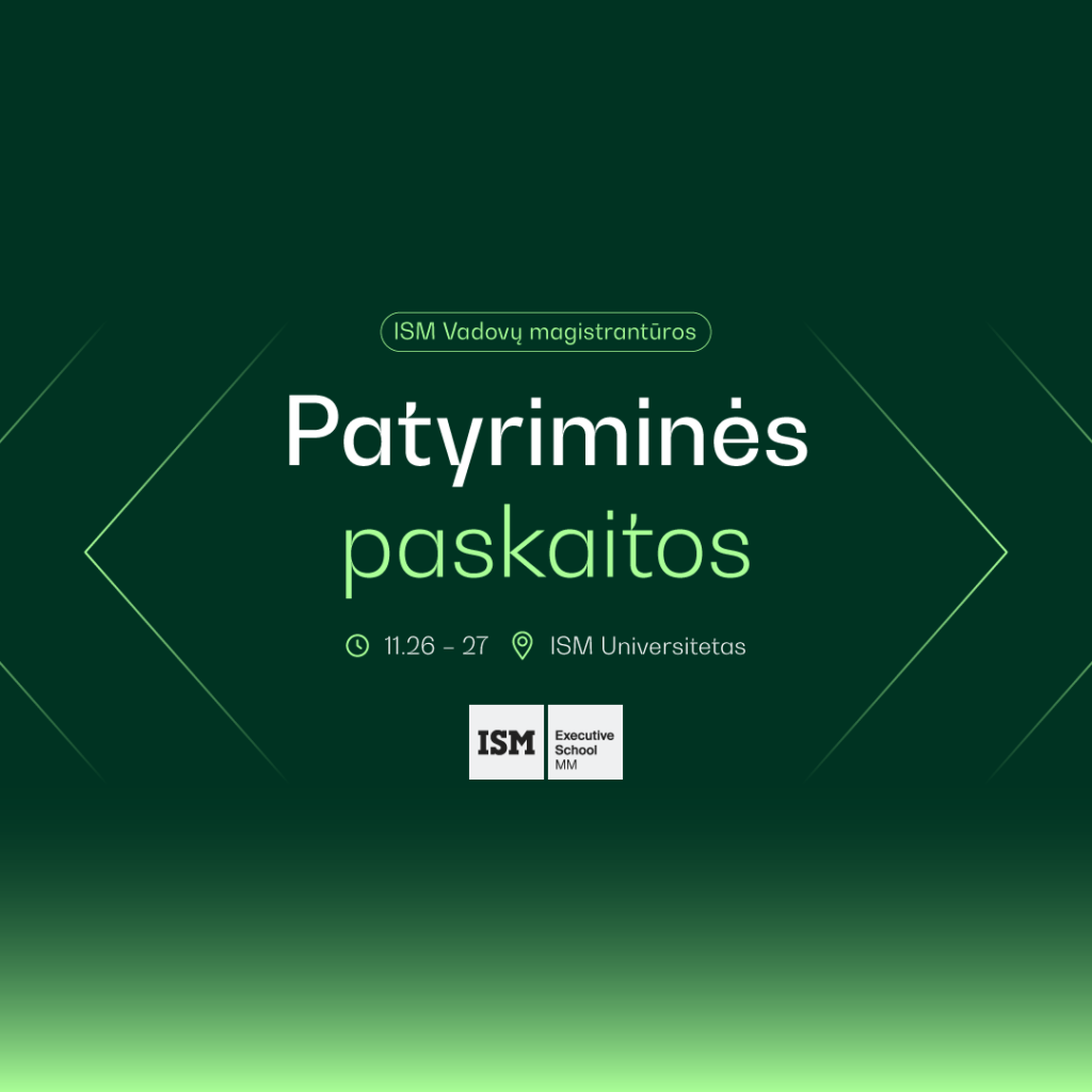 Patyriminės paskaitos, ISM Vadovų magistrantūra