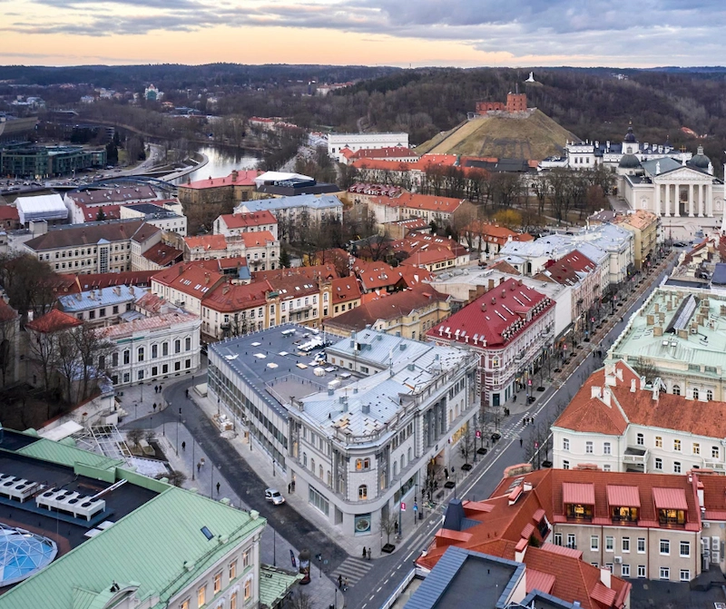 Vilniaus senamiesčio vaizdas iš viršaus